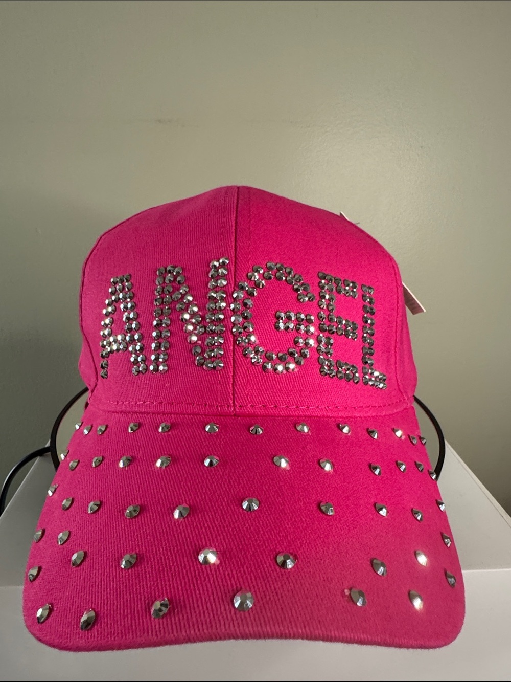 ANGEL Pink Studded Women's Baseball Cap